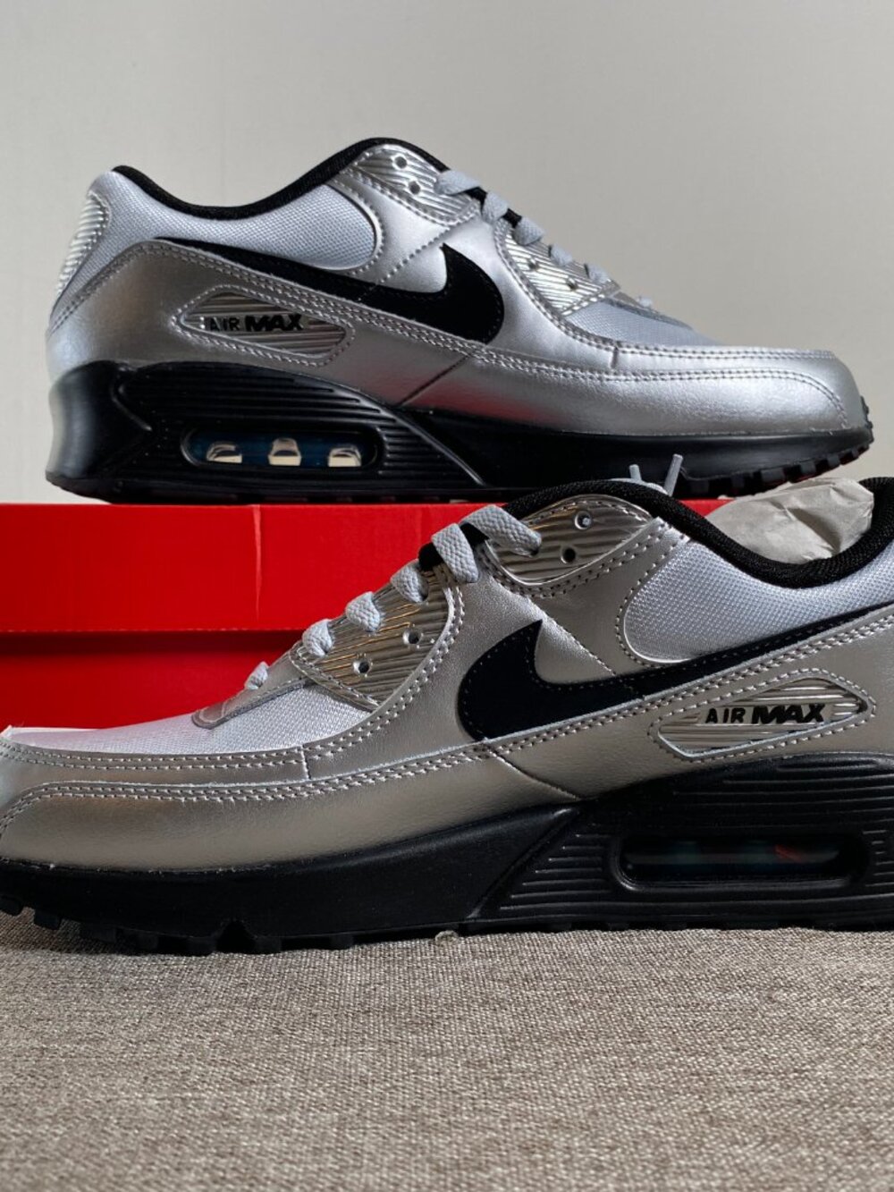 Nike Air Max 90 Premium Scorpion Men's 10 Chrome Gamma Blue Black IV5974-001 New